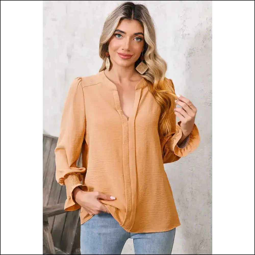 Rose Red Notch v Neck Blouse Instant Diva