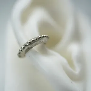 Round silver ear cuff with beads