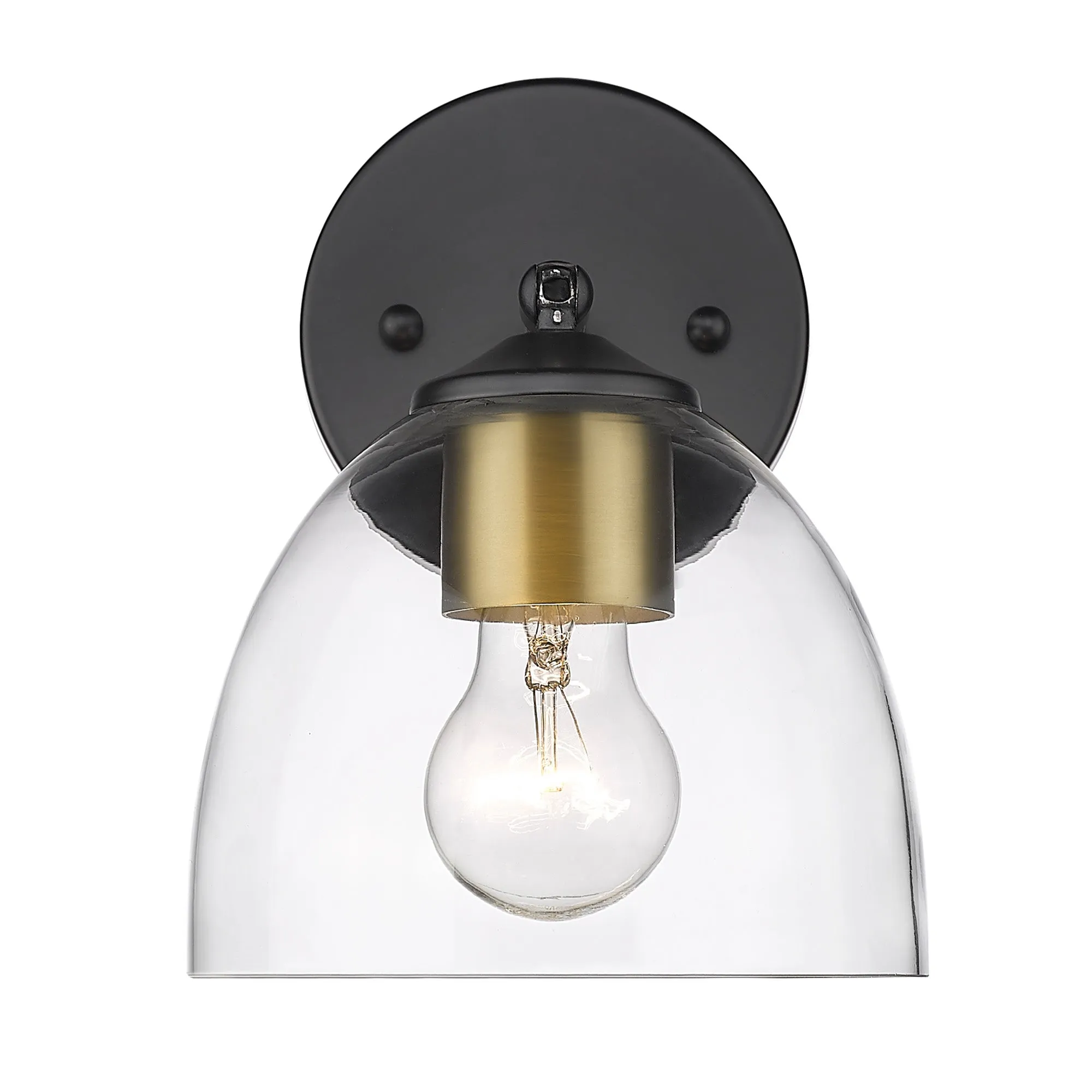 Roxie 1 Light Wall Sconce in Matte Black with Brushed Champagne Bronze
