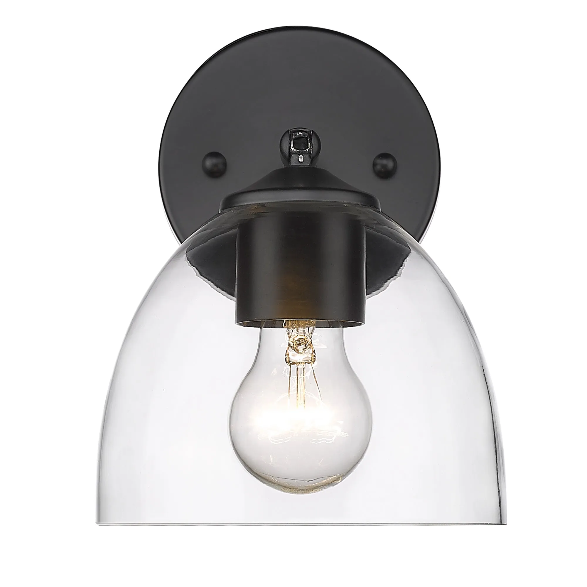 Roxie 1 Light Wall Sconce in Matte Black with Matte Black Accents