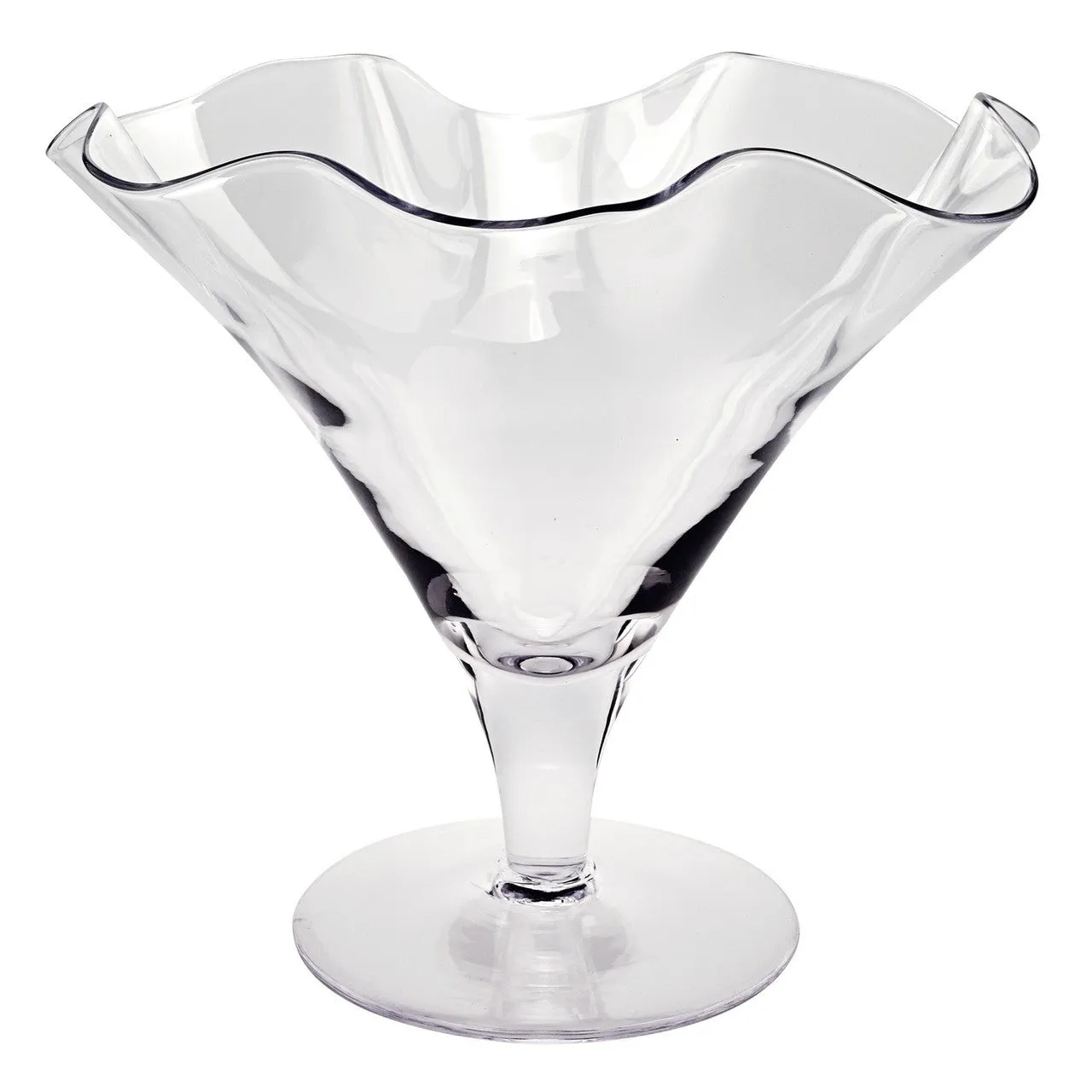 Ruffles Mouth Blown European Centerpiece Bowl