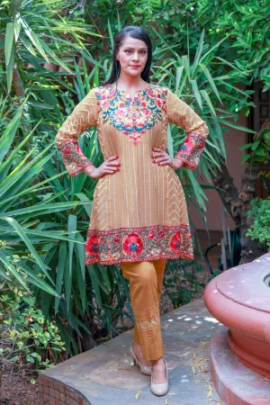 Rust Orange Chiffon Salwar Kameez Suit