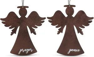 Rustic Angel Christmas Ornaments (Set of 2)