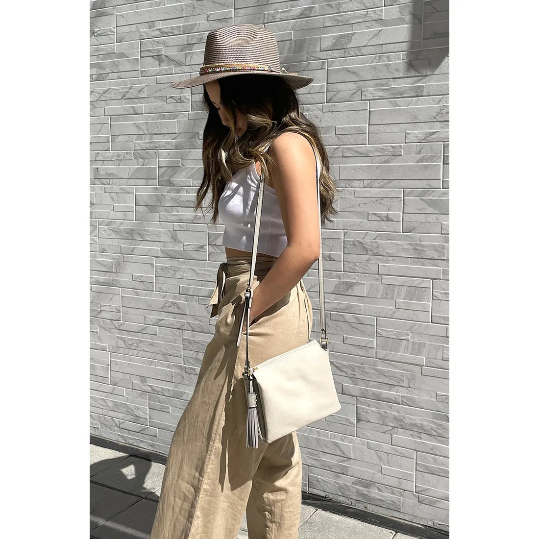 Sabrina Two Tone Crossbody Brown