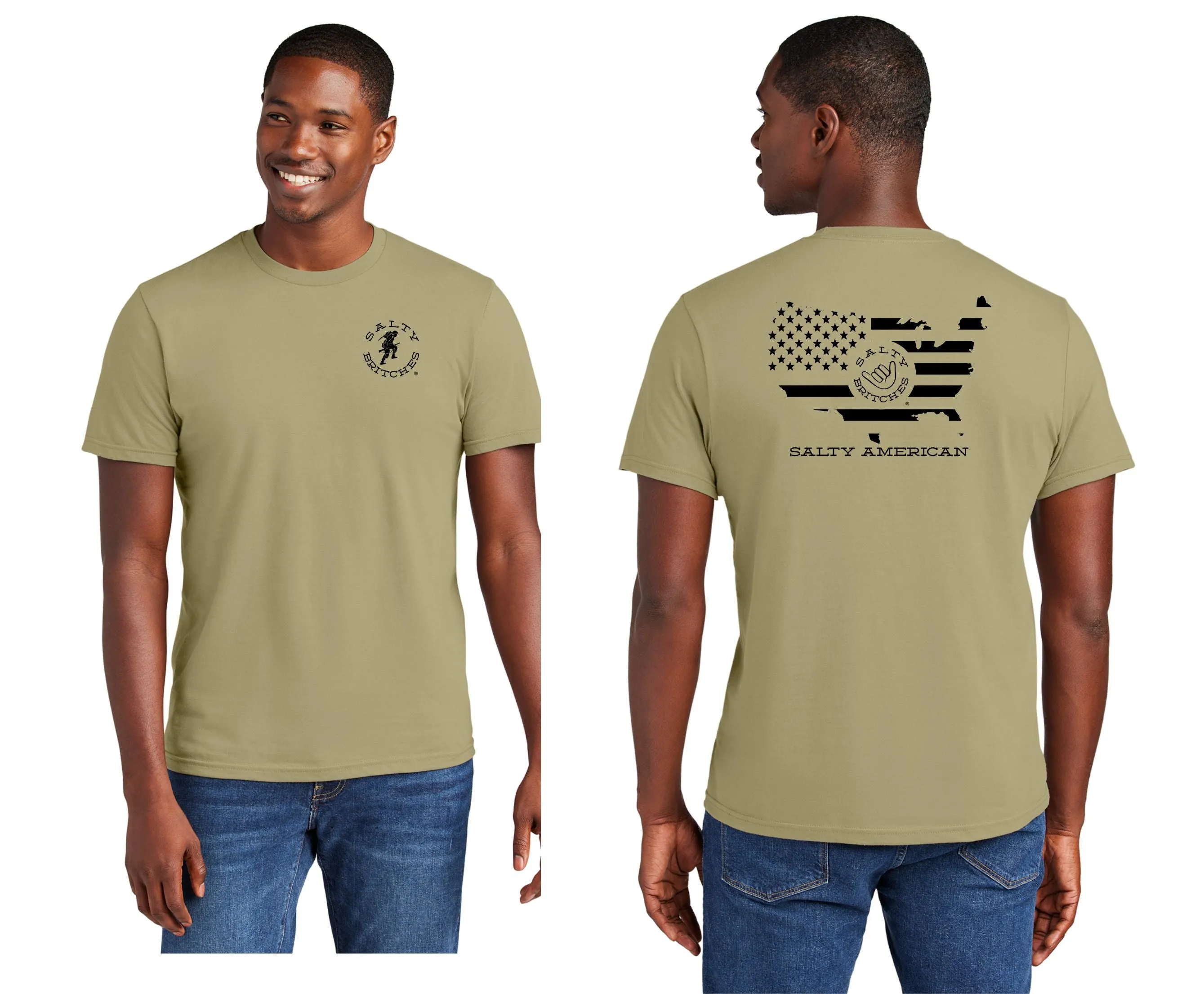 Salty American Salty Britches® T-Shirt -Desert Sand