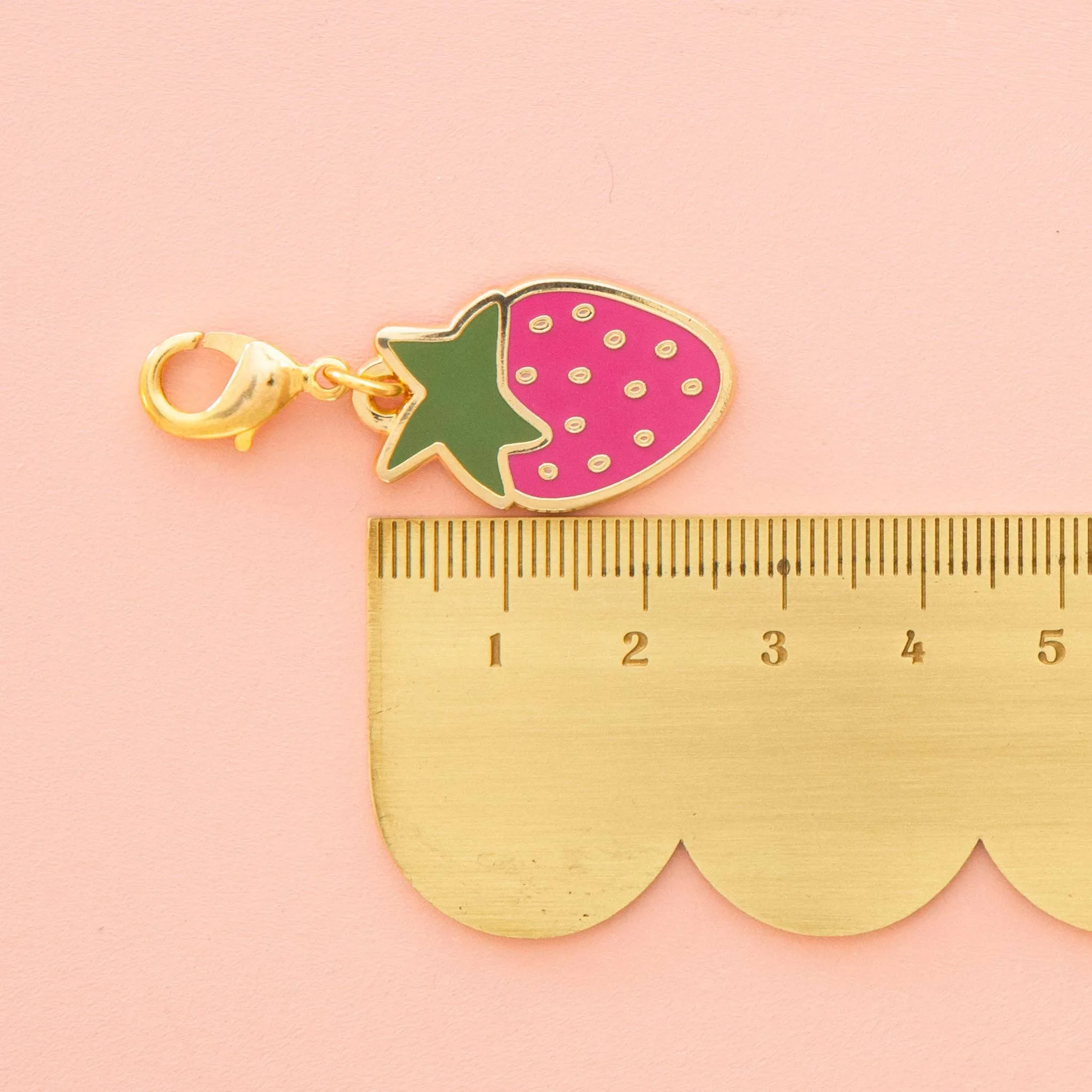 Sarah Hearts - Strawberry Zipper Charm