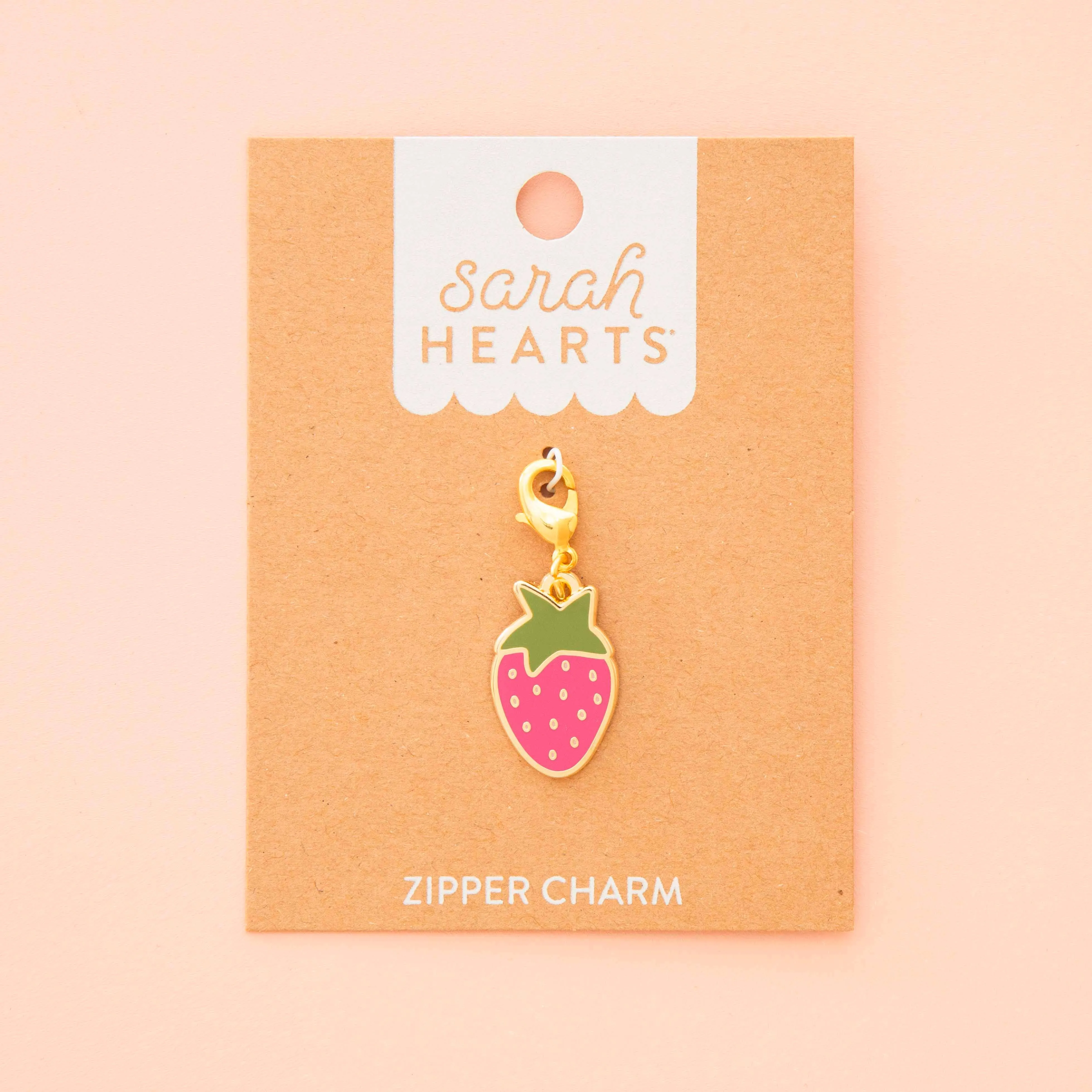 Sarah Hearts - Strawberry Zipper Charm