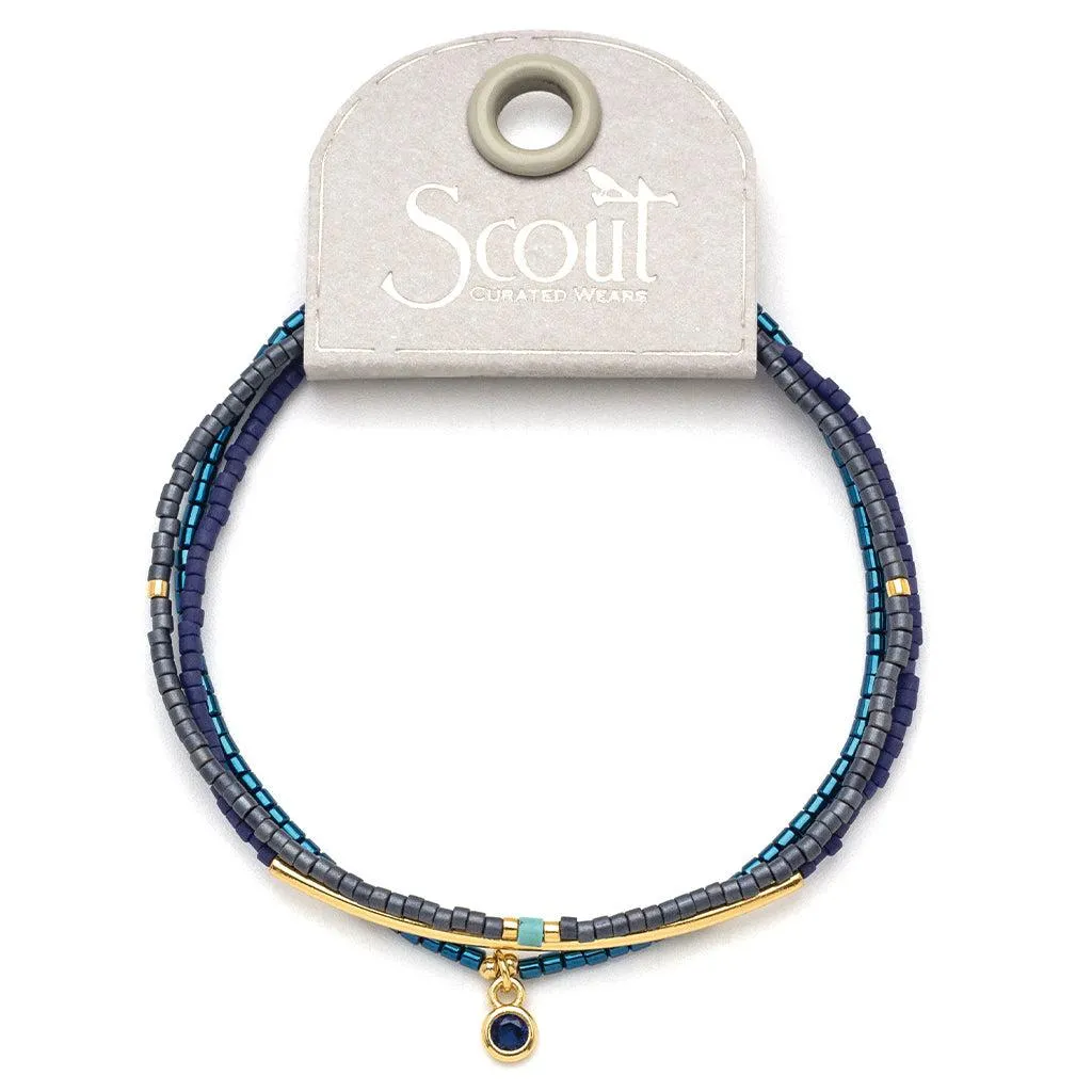 Scout Curated Wears Tonal Chromacolor Miyuki Bracelet Trio - Navy/Gold