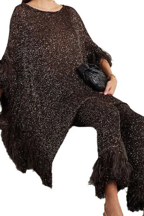 Sequin Tassel Pants Suit