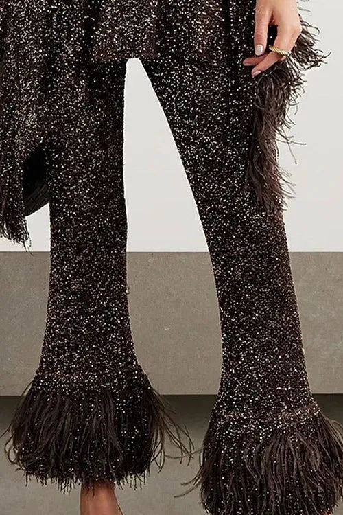 Sequin Tassel Pants Suit