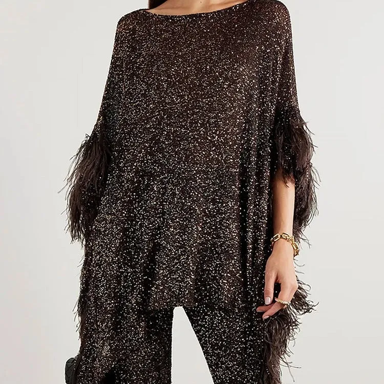 Sequin Tassel Pants Suit
