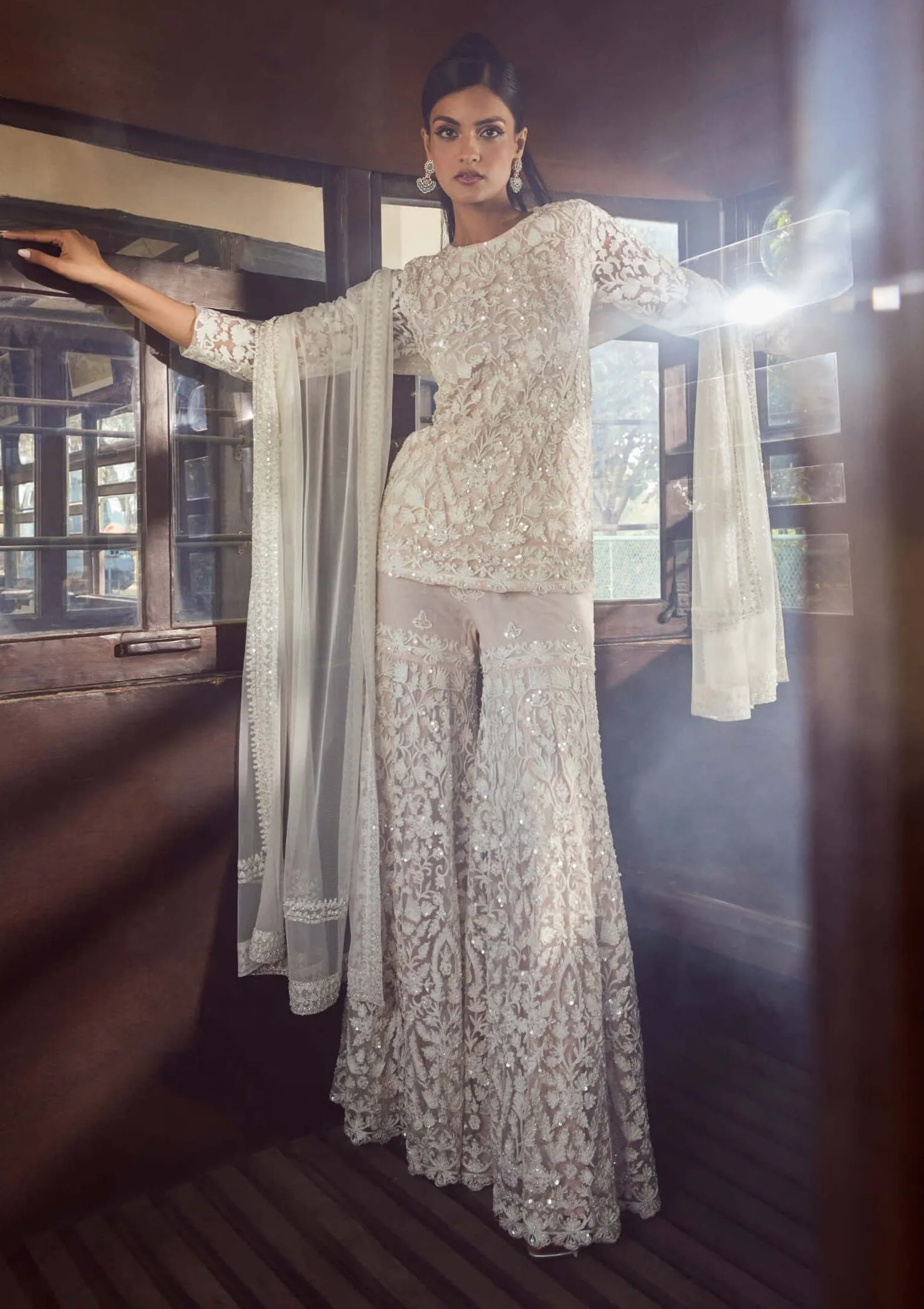Seraphic charm ice pink sharara set