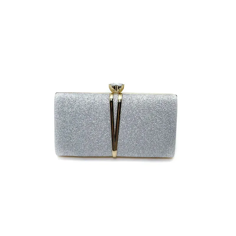 Shiny Glitter Evening Clutch Bag Women Wedding Purse Party Banquet Handbag Lady Elegant Daily Club Chain Bag