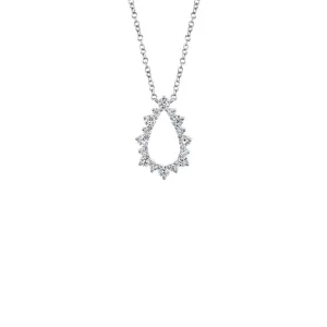 Shy Creation Open Diamond Pear Necklace