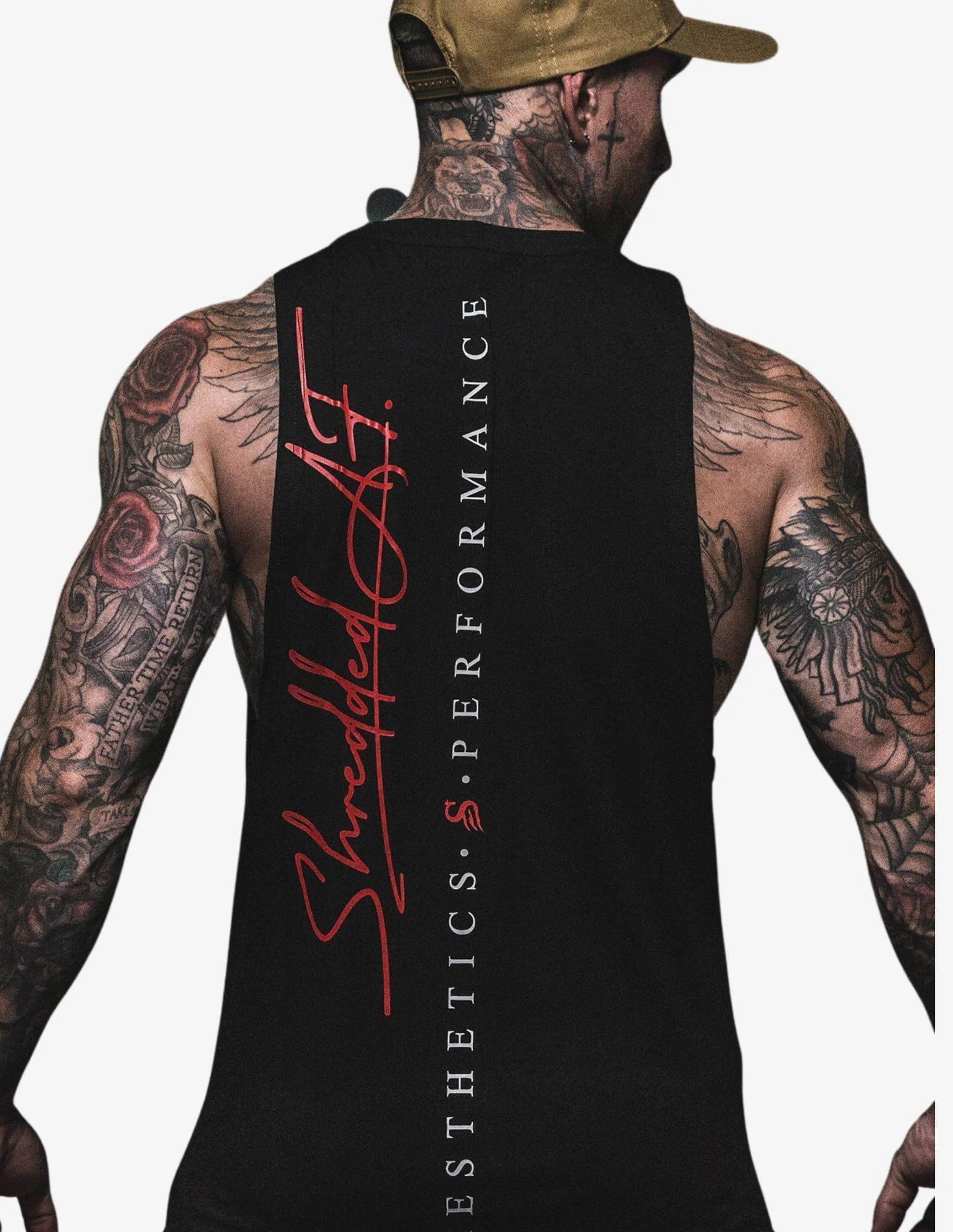 Signature - Longline Muscle Tank top - Black / Red
