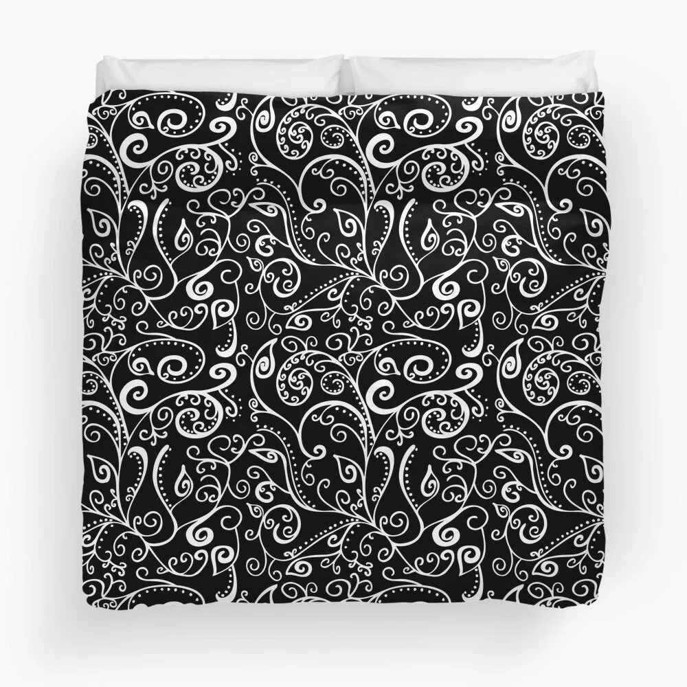 Silent Era, Black Duvet Cover