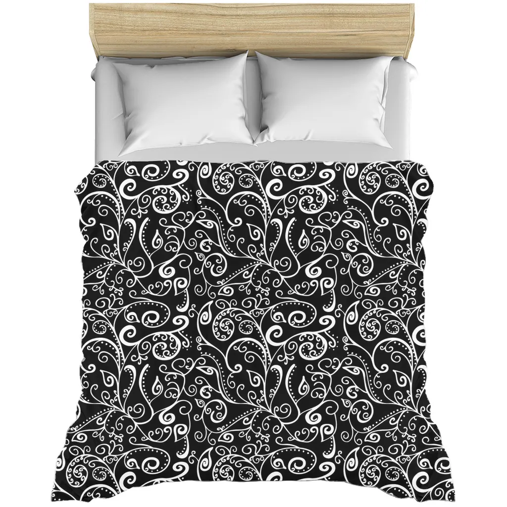 Silent Era, Black Duvet Cover