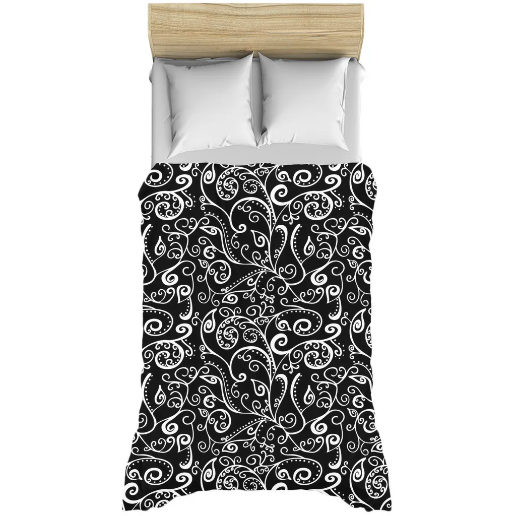 Silent Era, Black Duvet Cover
