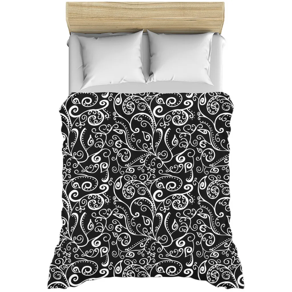 Silent Era, Black Duvet Cover