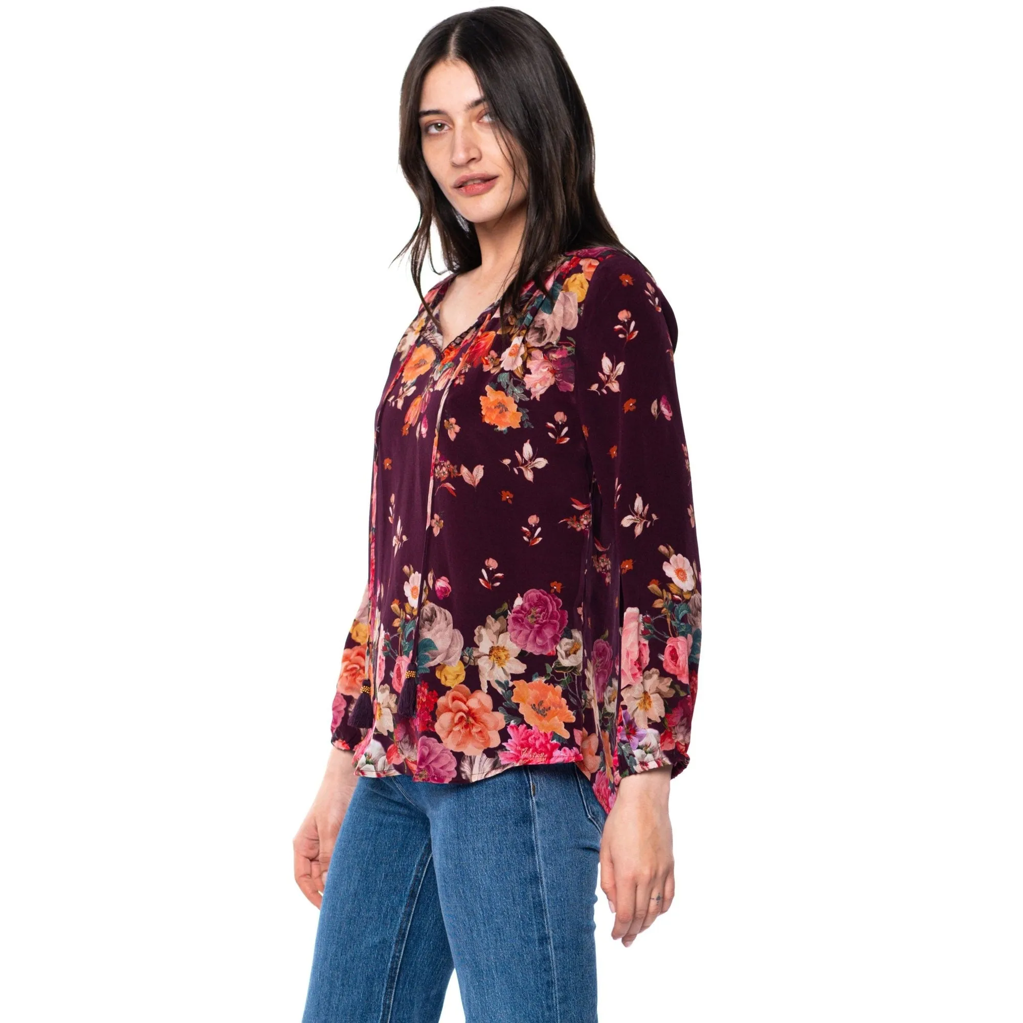 Silk Janessa Sangria Top