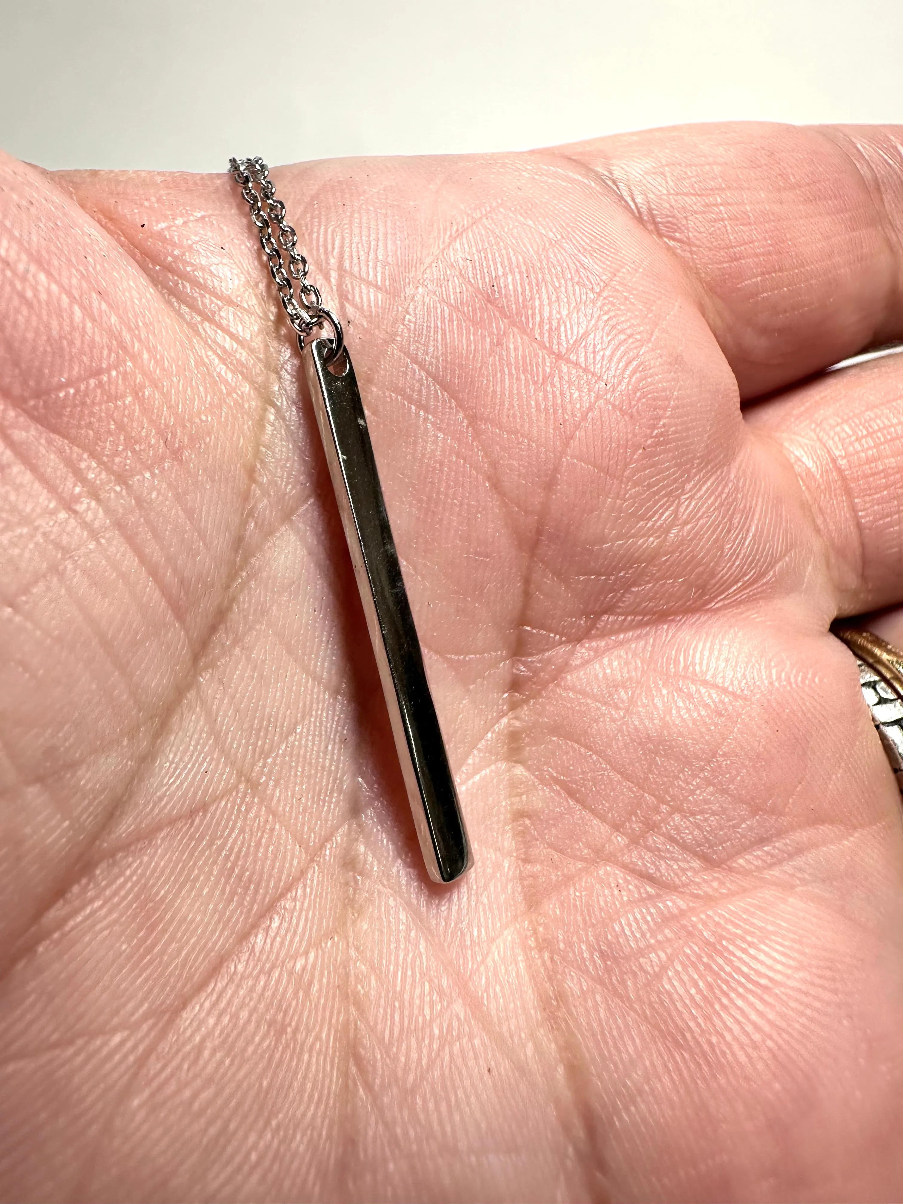 Silver Bar Necklace/ Minimalist Necklace
