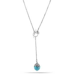SILVER CHAIN TURQUOISE  NECKLACES #292TQ1501 (7F4)
