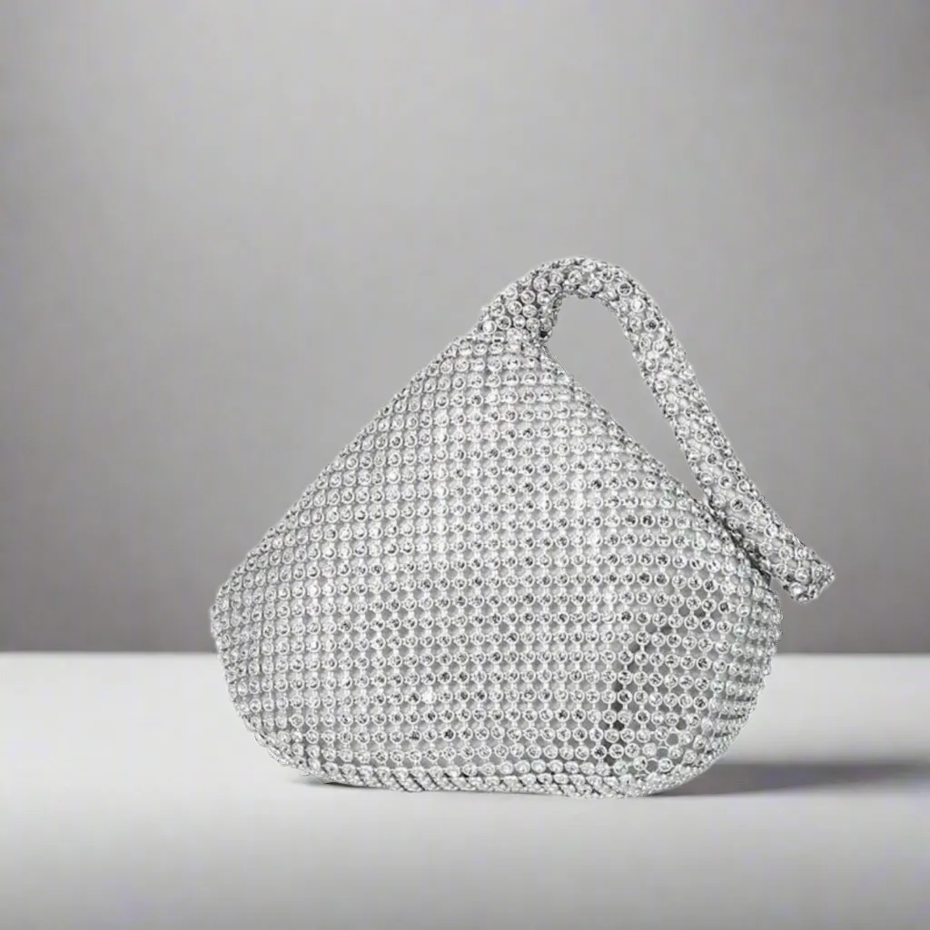 Silver Rhinestone Evening Bag