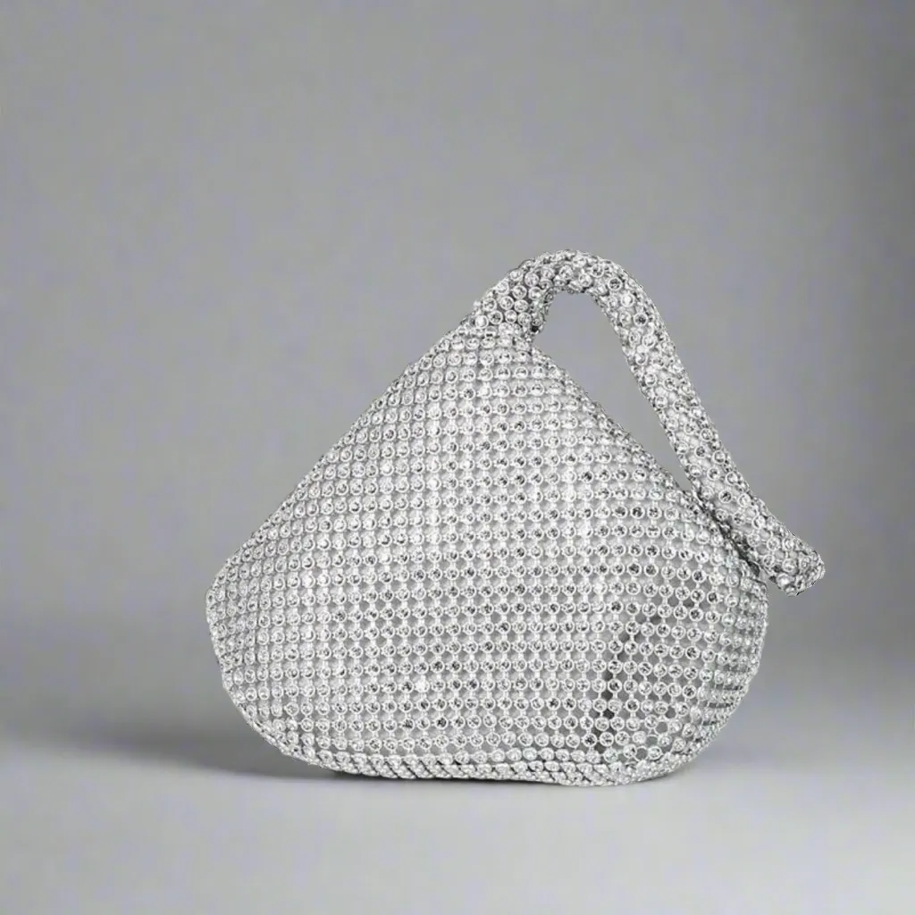 Silver Rhinestone Evening Bag