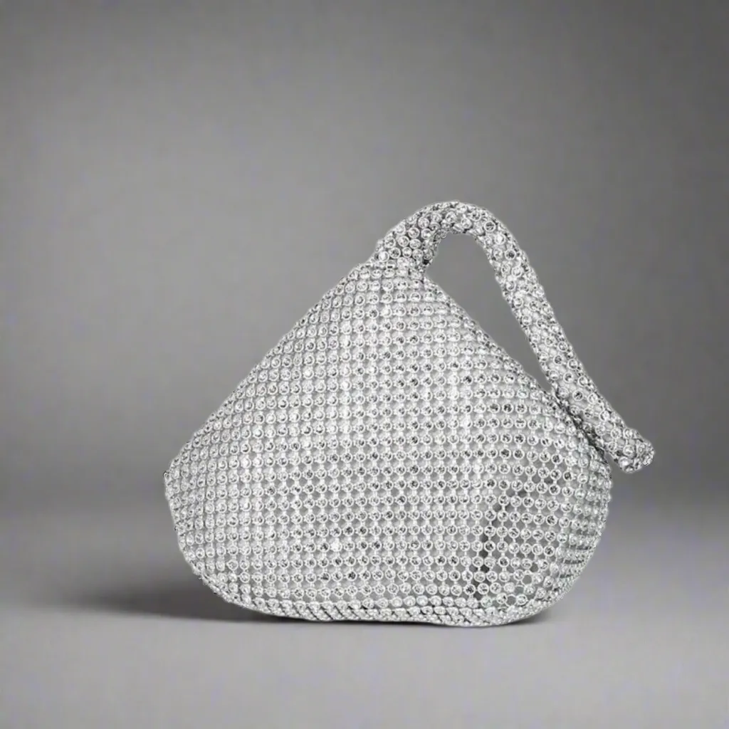 Silver Rhinestone Evening Bag