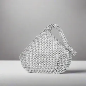 Silver Rhinestone Evening Bag