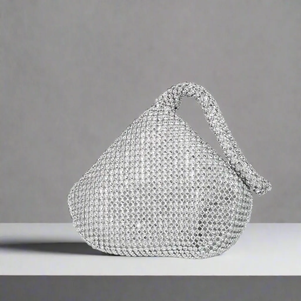 Silver Rhinestone Evening Bag