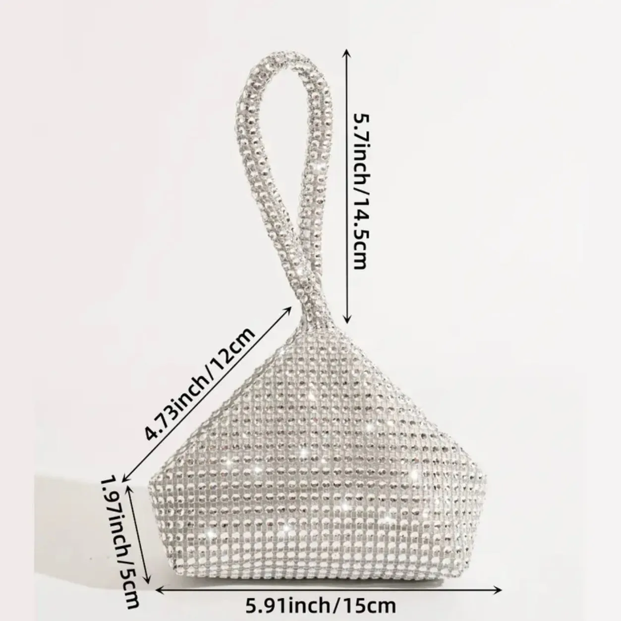 Silver Rhinestone Evening Bag