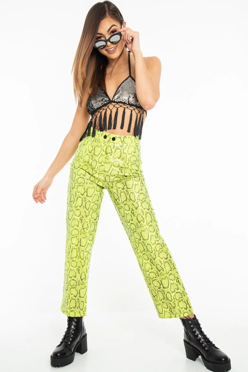 Silver Sequin Tassel Hem Bralet - Hatti