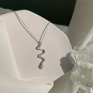 Silver Snake Chain Pendant Necklace