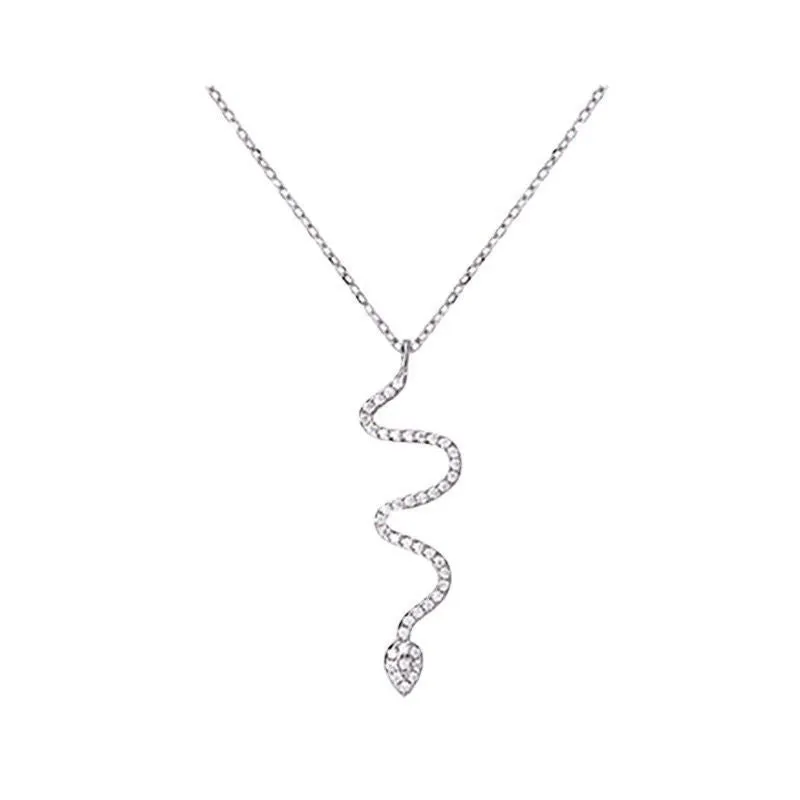 Silver Snake Chain Pendant Necklace