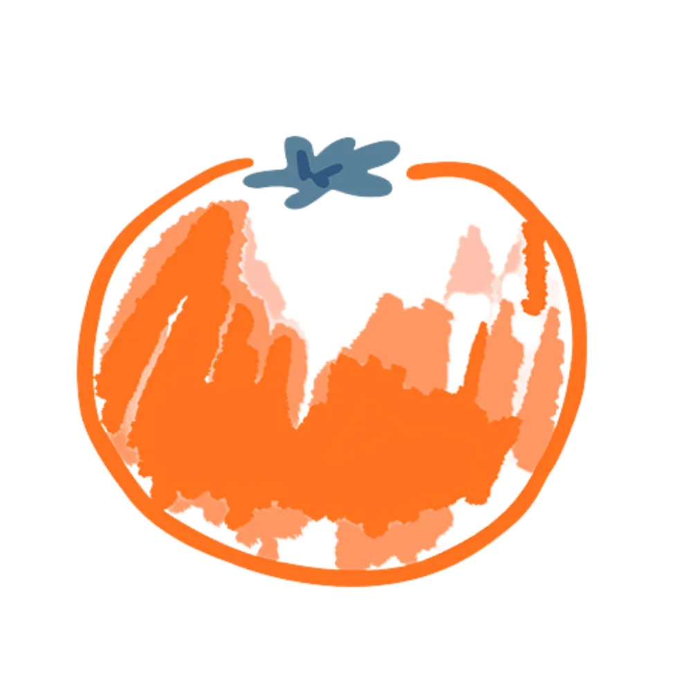 Simple Graffiti Tangerine Print T-shirt