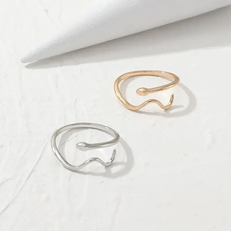 Simple Snake Ring - Plated Alloy in Sleek Design with Exquisite Plating