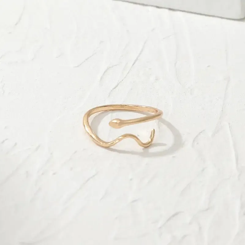 Simple Snake Ring - Plated Alloy in Sleek Design with Exquisite Plating