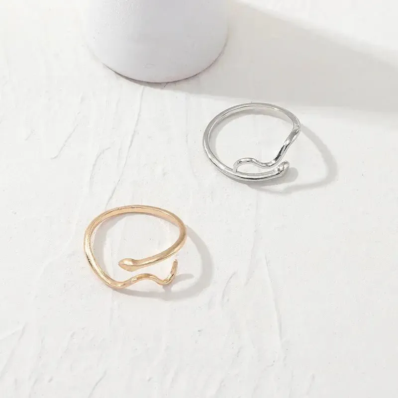 Simple Snake Ring - Plated Alloy in Sleek Design with Exquisite Plating