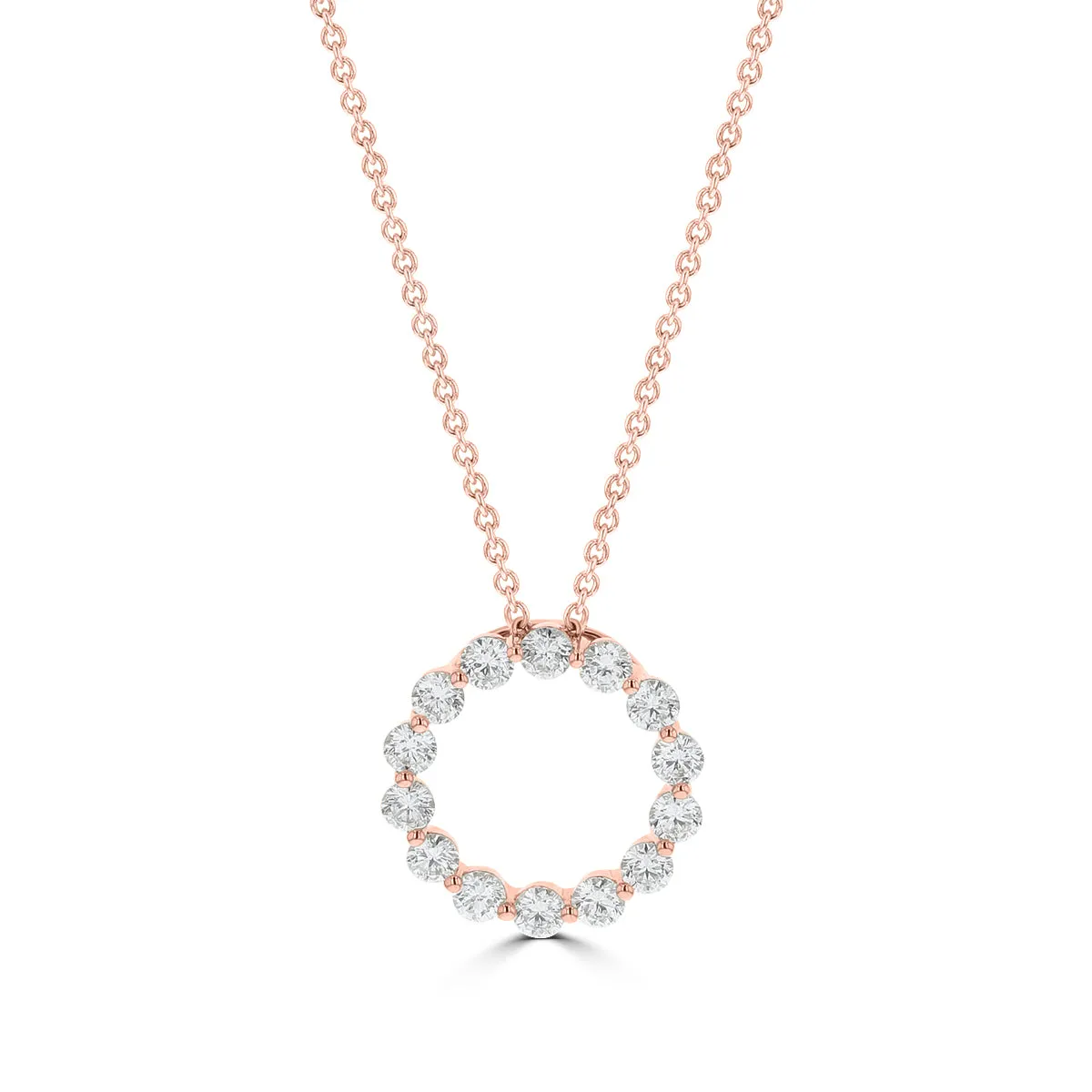 Single Prong Diamond Circle Pendant