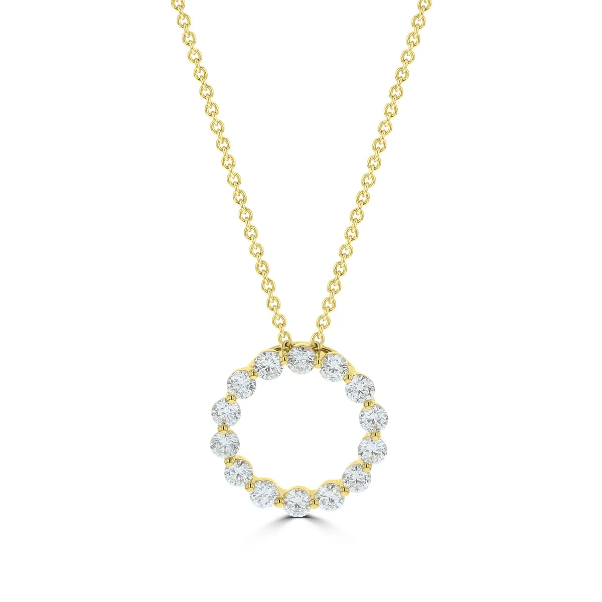 Single Prong Diamond Circle Pendant