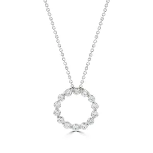 Single Prong Diamond Circle Pendant