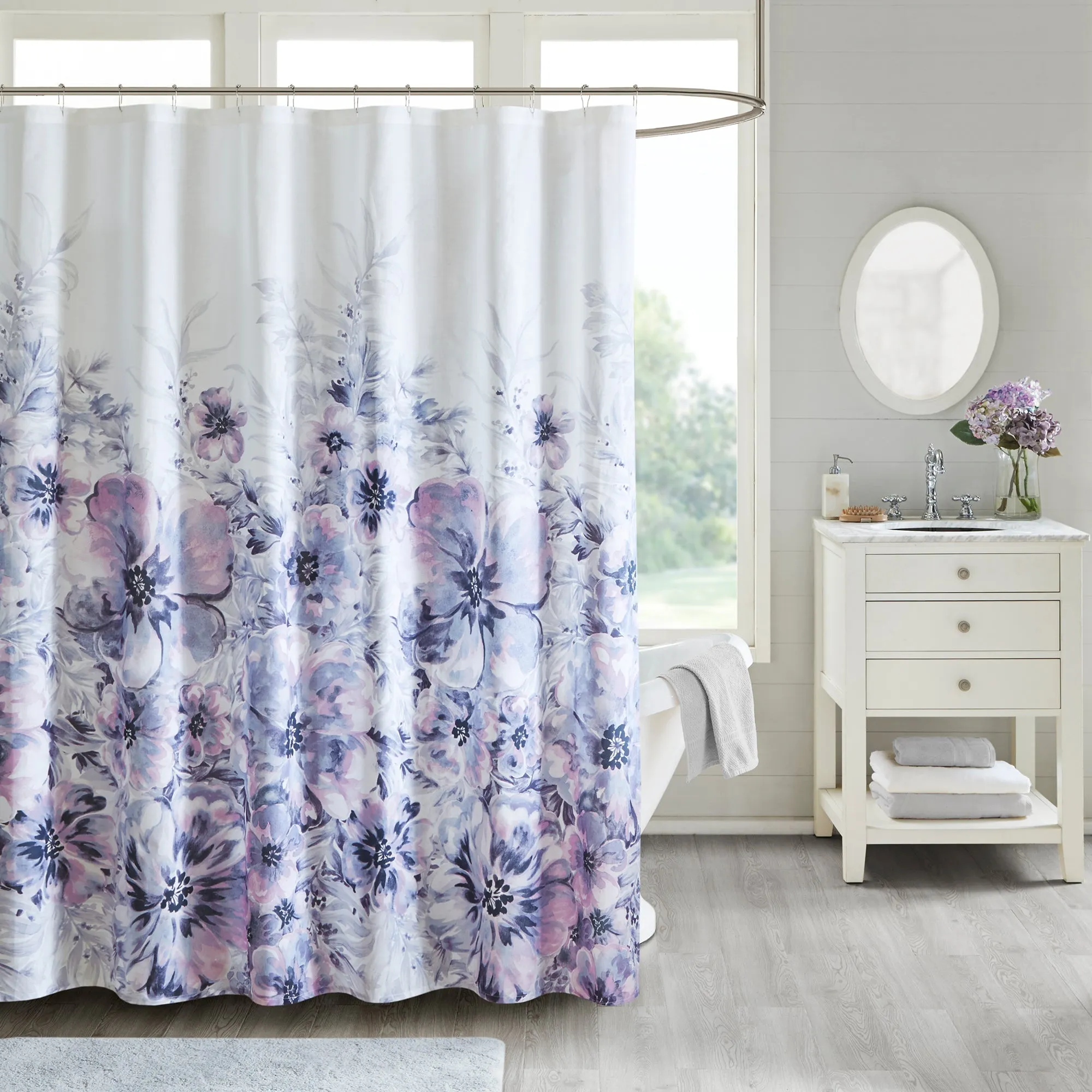 Slade Floral Cotton Shower Curtain