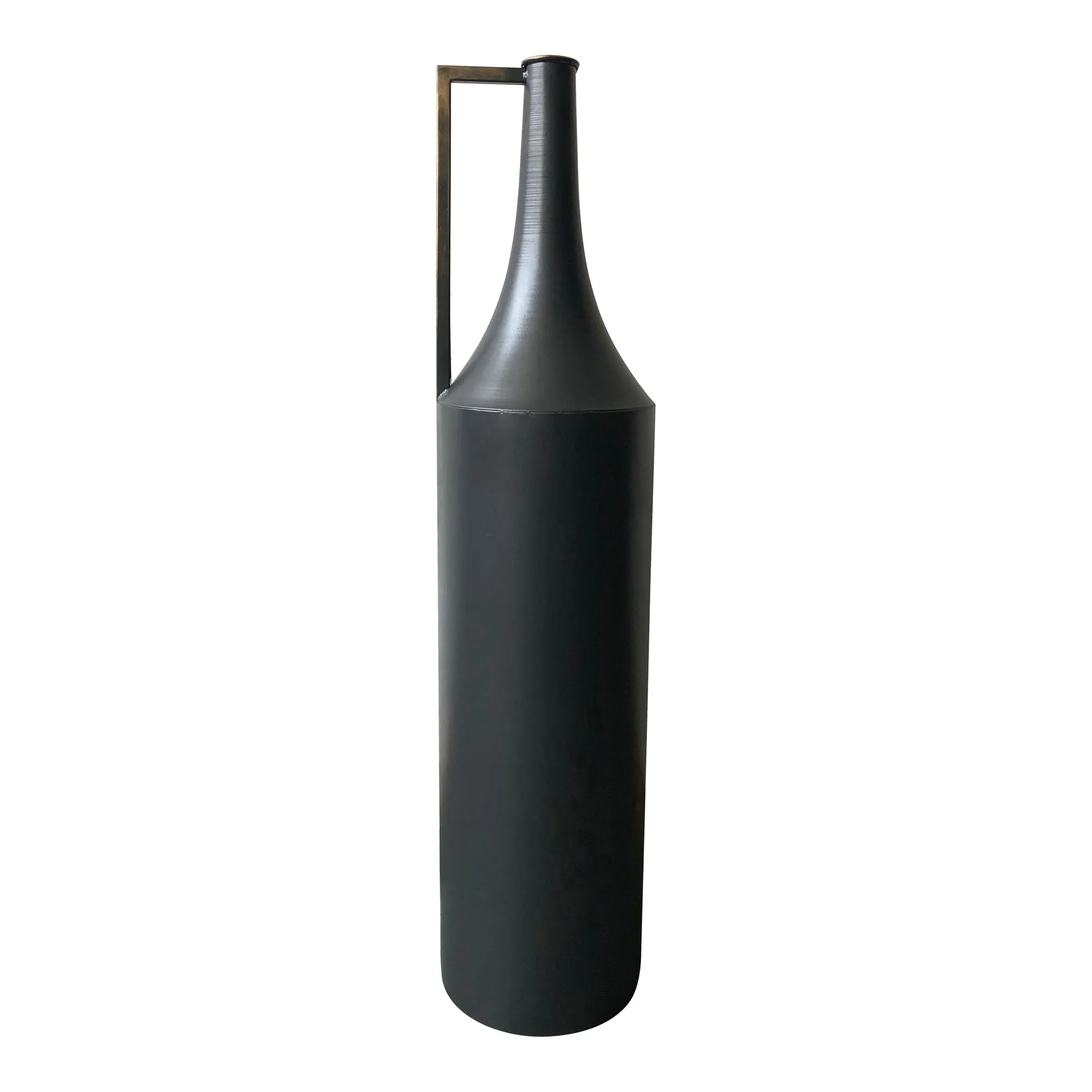 Sleek Black Minimalist Angular Vase