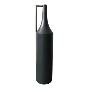 Sleek Black Minimalist Angular Vase