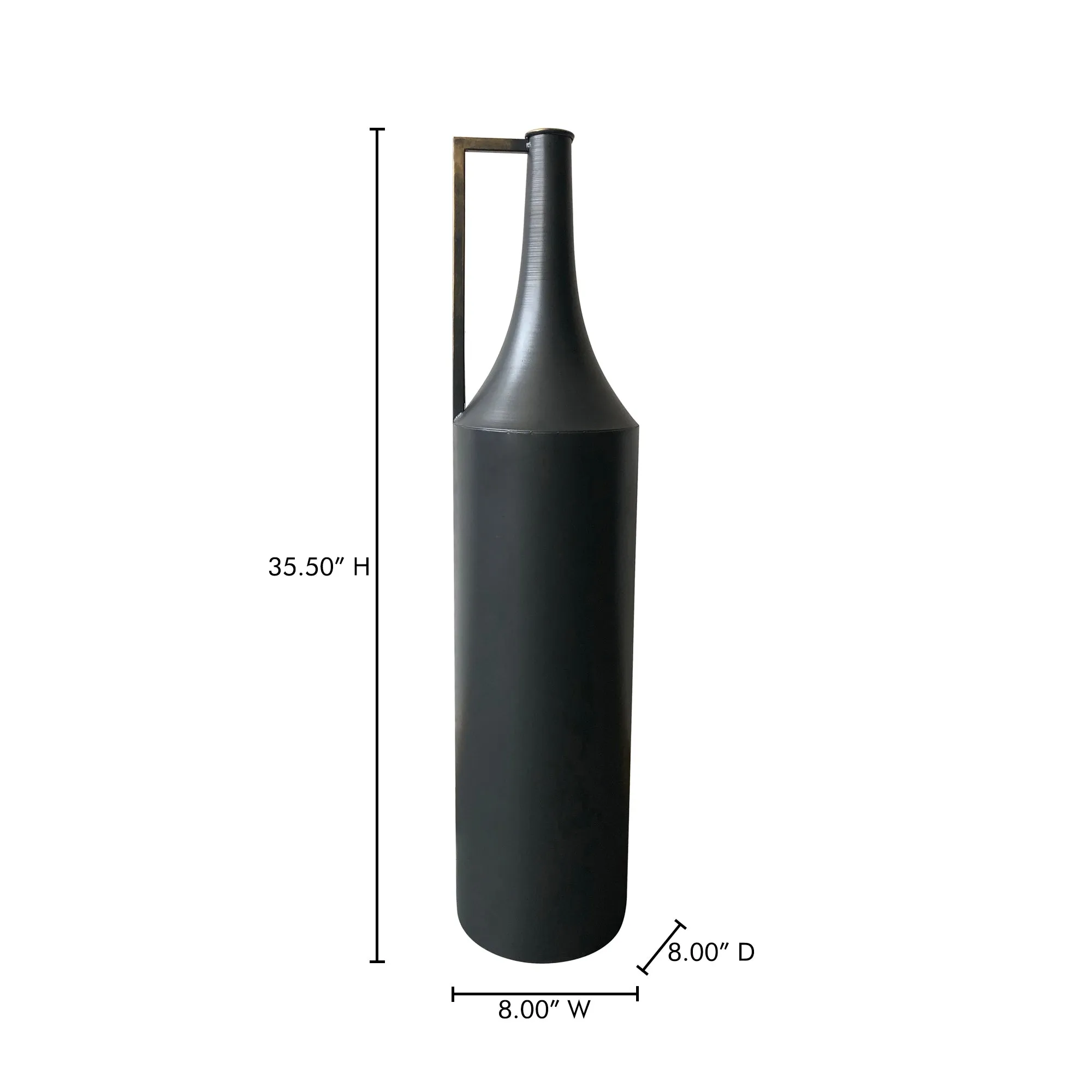 Sleek Black Minimalist Angular Vase