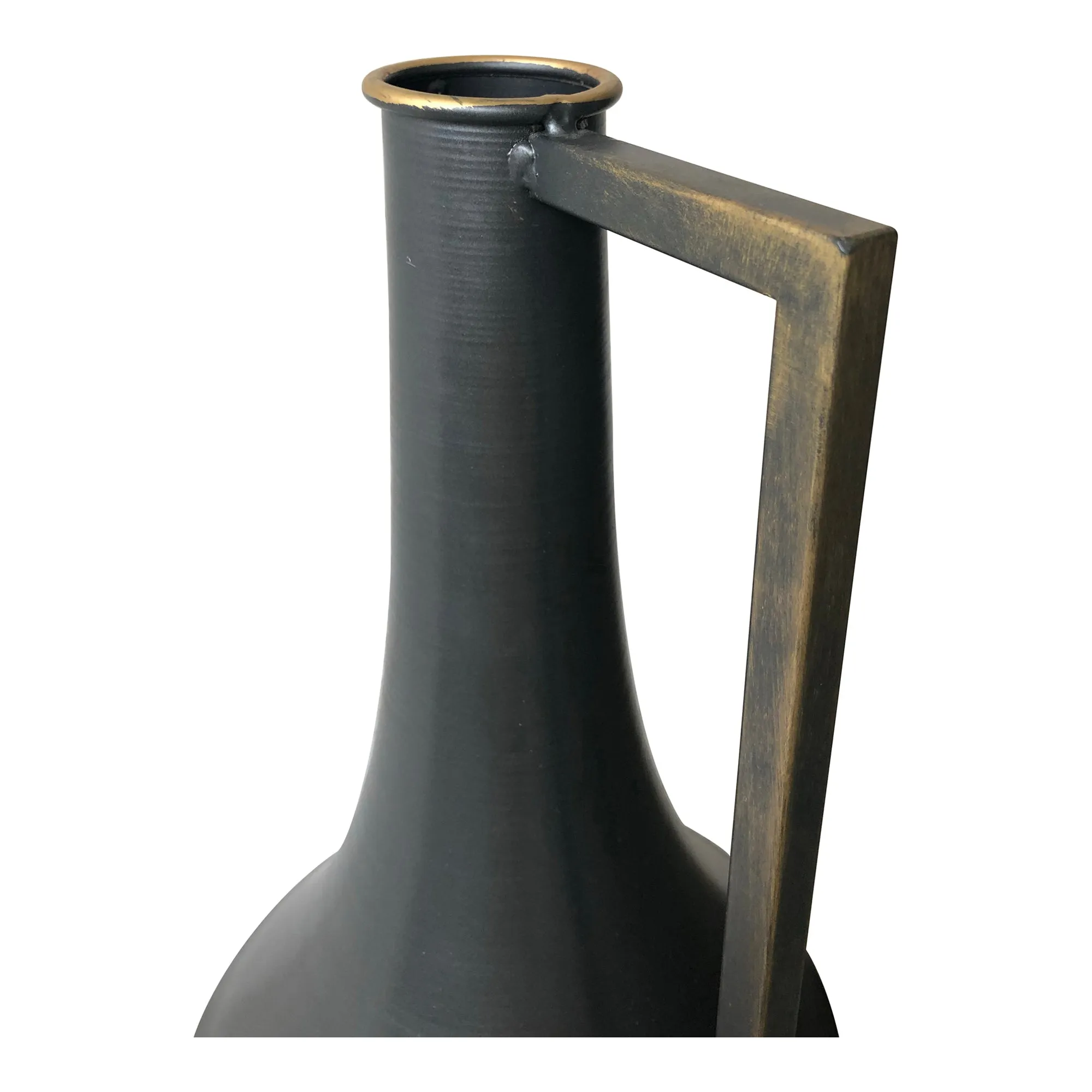 Sleek Black Minimalist Angular Vase