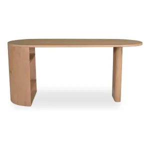 Sleek Contour Oak Workstation