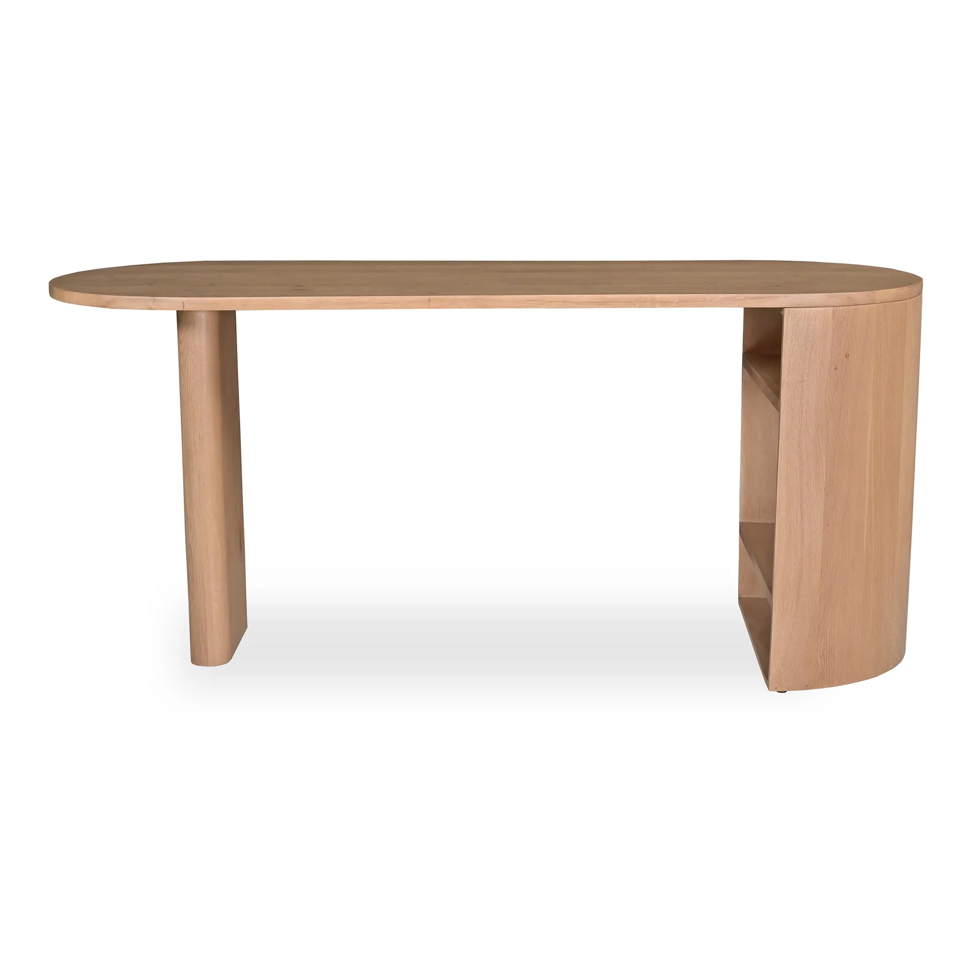 Sleek Contour Oak Workstation