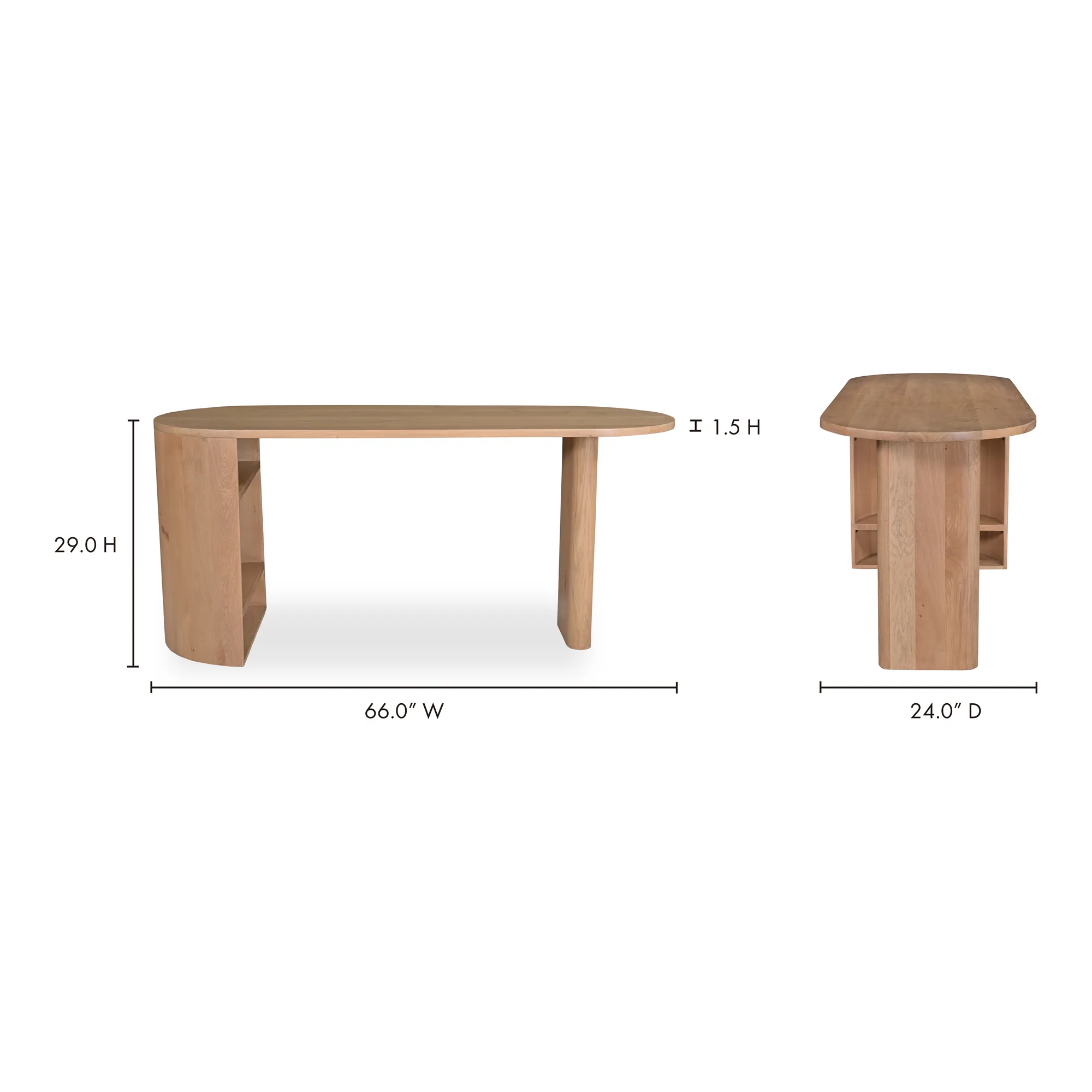 Sleek Contour Oak Workstation